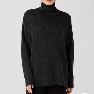 NEW - Eileen Fisher Merino Turtleneck Top Sweater - Size Large